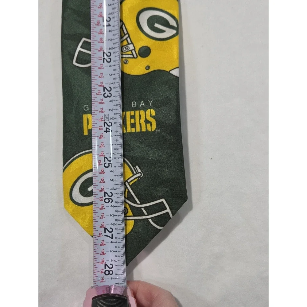 Vintage Ralph‎ Marlin Green Bay Packers Tie 1993 Polyester Made in the USA 3.75